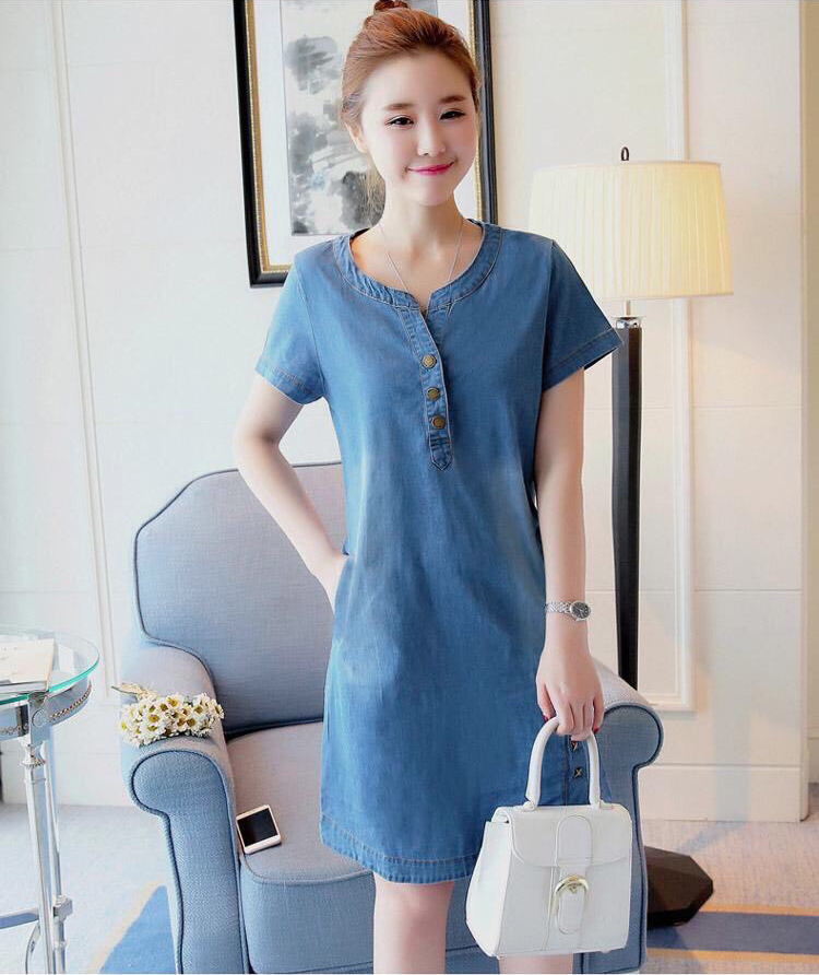 ĐẦM JEAN SUÔNG XẺ TÀ ĐÍNH 3 NGÔI SAO